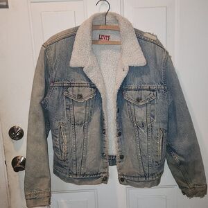 Vintage Levi's Denim Sherpa Jacket 38R